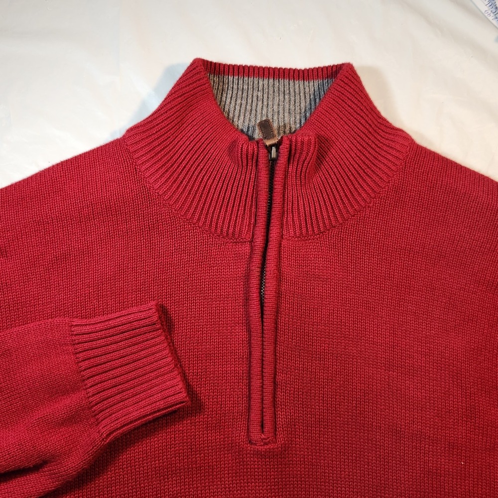 Oscar de la Renta Mens Sweater Size XXL 1/4 Zip Pullover‎ Red NWT